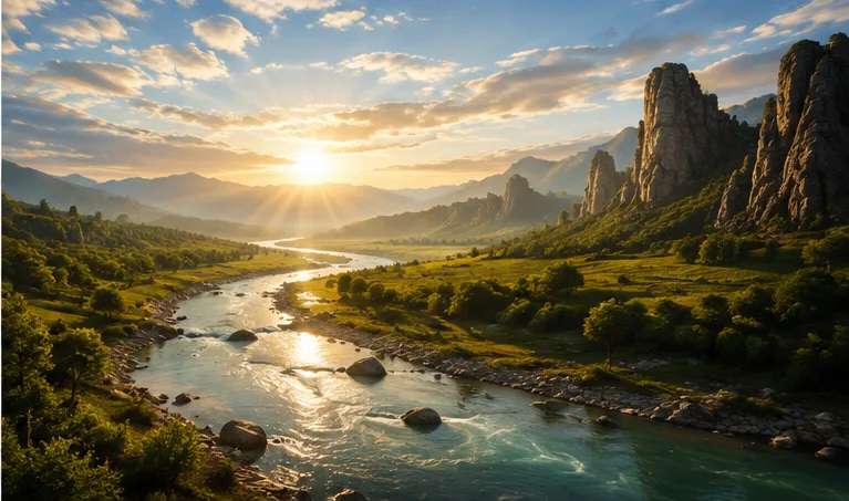 Sunlit river valley representing a hopeful new direction